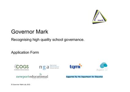   	
   	
   Governor Mark Recognising high quality school governance.
