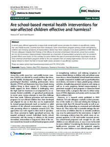 Are school-based mental health interventions for war-affected children effective and harmless?