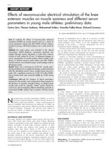 914  SHORT REPORT Effects of neuromuscular electrical stimulation of the knee extensor muscles on muscle soreness and different serum