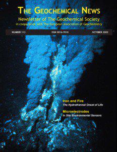 THE GEOCHEMICAL NEWS  Number 113, October 2002
