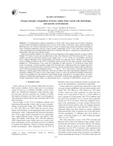 Geochimica et Cosmochimica Acta, Vol. 64, No. 13, pp. 2221–2231, 2000 Copyright © 2000 Elsevier Science Ltd Printed in the USA. All rights reserved $20.00 ⫹ .00  Pergamon