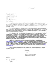 Robust Summaries & Test Plan: 4-Vinylcyclohexene; EPA Comments