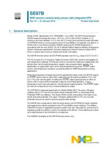 SE97B DDR memory module temp sensor with integrated SPD Rev. 01 — 27 January 2010 Product data sheet