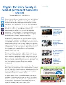 Rogers: McHenry County in need of permanent homeless shelter | Northwest Herald