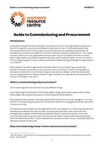 Guide to commissioning and procurement  HANDOUT Guide to Commissioning and Procurement Introduction: