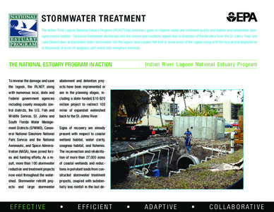 STORMWATER TREATMENT The Indian River Lagoon National Estuary Program (IRLNEP) has ambitious goals to improve water and sediment quality and restore and rehabilitate damaged coastal habitat. Excessive freshwater discharg