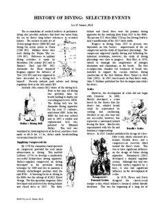 HISTORY OF DIVING: SELECTED EVENTS Lee H. Somers, Ph.D The accumulation of seashell artifacts at prehistoric