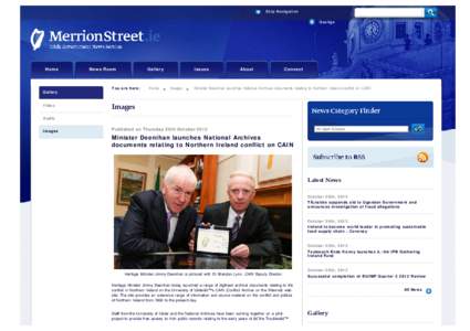 Minister Deenihan launches National Archives documents relating to Northern Ireland conflict on CAIN « MerrionStreet.ie Irish Government News Service