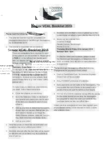 Senior VCAL Booklist 2015.indd