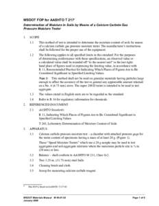 T[removed]Determination of Moisture in Soils by Means of a Calcium Carbide Gas Pressure Moisture Tester - Materials Manual M 46-01