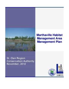 Marthaville Habitat Management Area Management Plan St. Clair Region Conservation Authority