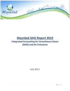 Maynilad GHG Report 2010 Integrated Accounting for Greenhouse Gases (GHG) and Air Emissions July 2011