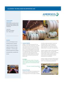 Allegheny Technologies Inc. Partners with Ameresco