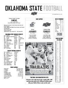 Oklahoma State Football For Immediate Release | Nov. 3, 2013