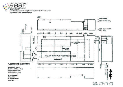 Li on Ar ts C en t e Nor t h Tce [ West En d ] A d el a i d e S o u t h Au s t r al i a +[removed]www.aeaf.org.au FLOORPLAN & ELEVATIONS MOVEABLE WALLS (2 x W4m x D60cm x H3.4)