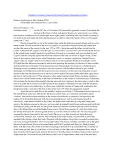 Southern Campaign American Revolution Pension Statements & Rosters Pension Application of John Dodson S2518 Transcribed and annotated by C. Leon Harris State of Tennessee } SS. Hawkins county } on this 28th day of Novemb