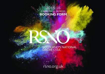 2015:16  CAIRD HALL, DUNDEE BOOKING FORM