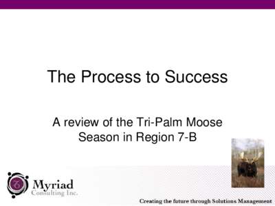 The Process to Success A review of the Tri-Palm Moose Season in Region 7-B The Problem –