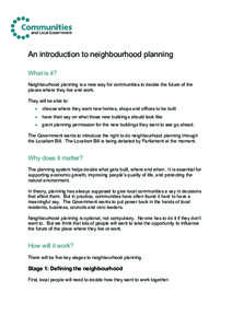 An introduction to neighbourhood planning