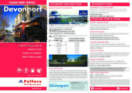 FULLERS FERRY SERVICE  Devonport DEVONPORT EXPLORER TOUR
