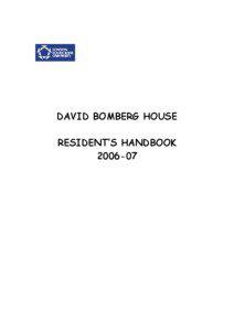 DAVID BOMBERG HOUSE RESIDENT’S HANDBOOK[removed]