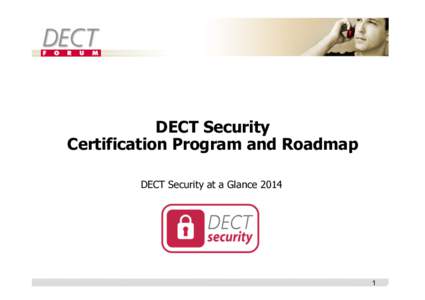 DECT Security Certification Program and Roadmap DECT Security at a Glance[removed]