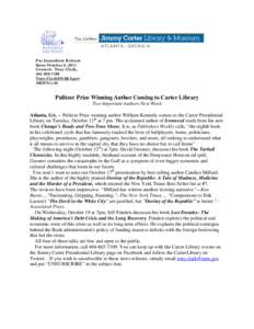 Jimmy Carter Library & Museum News Release