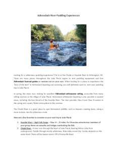 Adirondack River Paddling Experiences        Looking for a wilderness paddling experience? Put in at the Chubb or Ausable River in Wilmington, NY. 