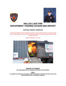 WALLED LAKE FIRE DEPARTMENT TRAINING DIVISON 2005 ANNUAL REPORT