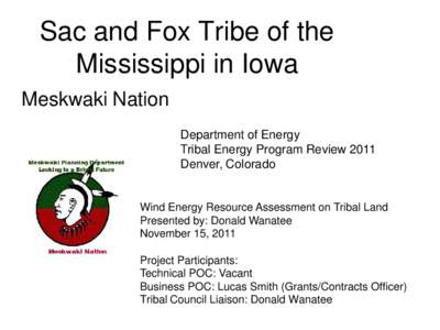 Sac and Fox Tribe of the Mississippi in Iowa