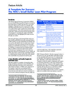 Feature Article: A Template for Success: The FDIC’s Small-Dollar Loan Pilot Program Figure 1