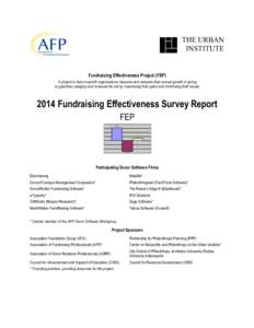 THE URBAN INSTITUTE Fundraising Effectiveness Project (FEP) A project to help nonprofit organizations measure and compare their annual growth in giving by gain/loss category and increase the net by maximizing their gains