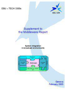 EBU Tech 3300s1-2005 The middleware report; Suppl. system integration