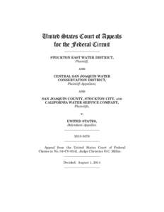 United States Court of Appeals for the Federal Circuit ______________________ STOCKTON EAST WATER DISTRICT, Plaintiff,