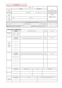 Curriculum Vitae For Submission to the National Institute for Environmental Studies Date Surname  Given Name(s)