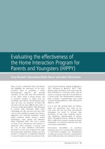 Evaluating the effectiveness of the Home Interaction Program for Parents and Youngsters (HIPPY) Tony Barnett, Fatoumata Diallo Roost and Juliet McEachran There is now a substantial body of evidence that highlights the im