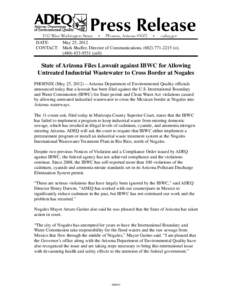 Water / Nogales International / Santa Cruz River / Wastewater / Nogales /  Sonora / Nogales / Geography of Mexico / Twin cities / Geography of Arizona / International Boundary and Water Commission