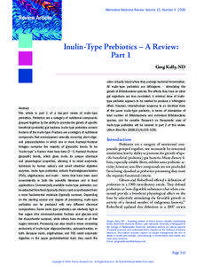 Inulin-Type Prebiotics – A Review: Part 1