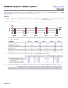 EXAMINER’S BANKING PRACTICES SURVEY                                Division of Finance