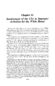 Commission on CIA Activities within the United States: Chapter 14 - Involvement of the CIA in Improper Activities for the White House