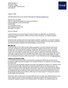 Hewitt Associates LLC 100 Half Day Road Lincolnshire, IL[removed]Tel[removed]Fax[removed]www.hewitt.com