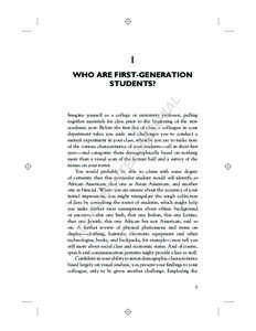 1  AL WHO ARE FIRST-GENERATION STUDENTS?