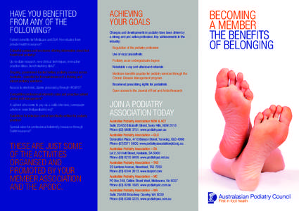 Surgery / Society of Chiropodists and Podiatrists / Allied health professions / Health insurance / Medicine / Health / Podiatry