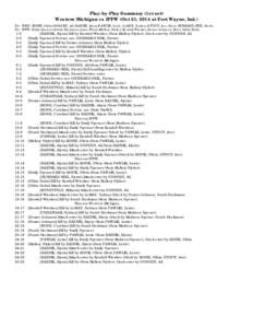 Play-by-Play Summary (1st set) Western Michigan vs IPFW (Oct 21, 2014 at Fort Wayne, Ind.) For WMU: KOFIE, Olivia/GOSSEN, Ali; BAZNIK, Alysia/PAWLIK, Lexie; LeMAY, Sydney/STOUT, Ave; libero HUBBARD-NEIL, Sierra. For IPFW