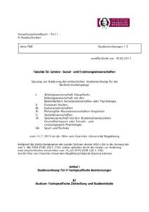 Verwaltungshandbuch – Teil 1 A-Rundschreiben ohne FME Studienordnungen 1.5