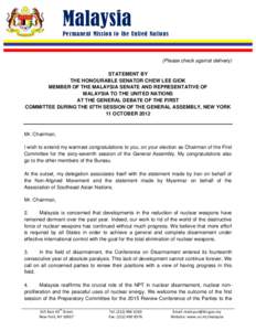 Nuclear proliferation / Nuclear Non-Proliferation Treaty / Nuclear weapons convention / Nuclear disarmament / Conference on Disarmament / Disarmament / Weapon of mass destruction / Comprehensive Nuclear-Test-Ban Treaty / International Court of Justice advisory opinion on the Legality of the Threat or Use of Nuclear Weapons / International relations / Nuclear weapons / Arms control