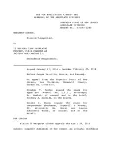 NOT FOR PUBLICATION WITHOUT THE APPROVAL OF THE APPELLATE DIVISION SUPERIOR COURT OF NEW JERSEY APPELLATE DIVISION DOCKET NO. A-4567-12T3 MARGARET GIBSON,