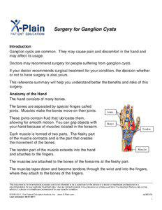Surgery / Hand surgery / Neurological disorders / Musculoskeletal disorders / Hand injury / Tarlov cyst / Medicine / Health / Ganglion cyst