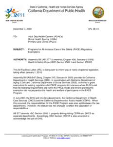 State of California—Health and Human Services Agency  California Department of Public Health MARK B HORTON, MD, MSPH Director