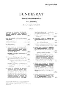 Plenarprotokoll 945  BUNDESRAT Stenografischer Bericht 945. Sitzung Berlin, Freitag, den 13. Mai 2016